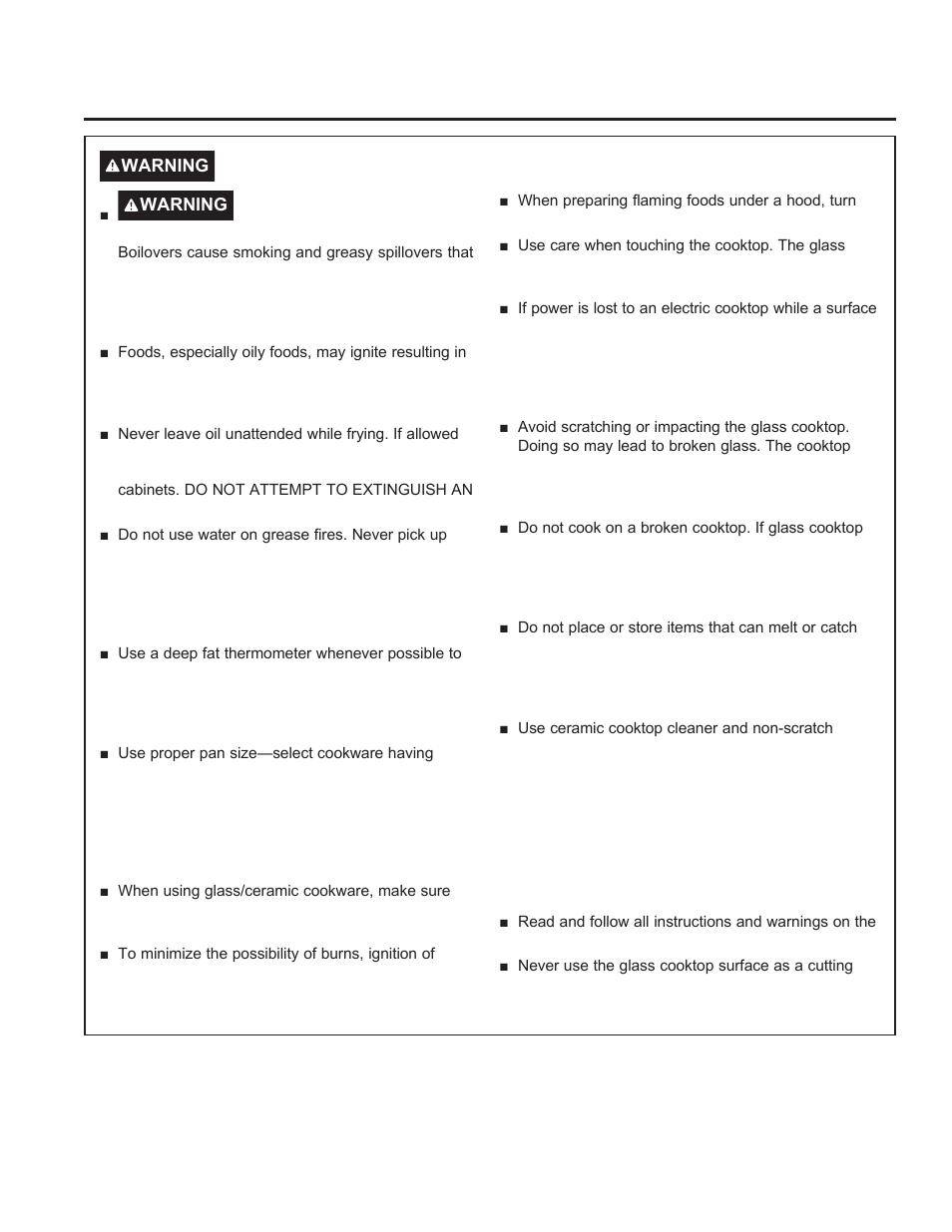 Read all instructions before using the appliance | GE Profile 30 Inch Electric Cooktop Owners Guide User Manual | Page 4 / 58