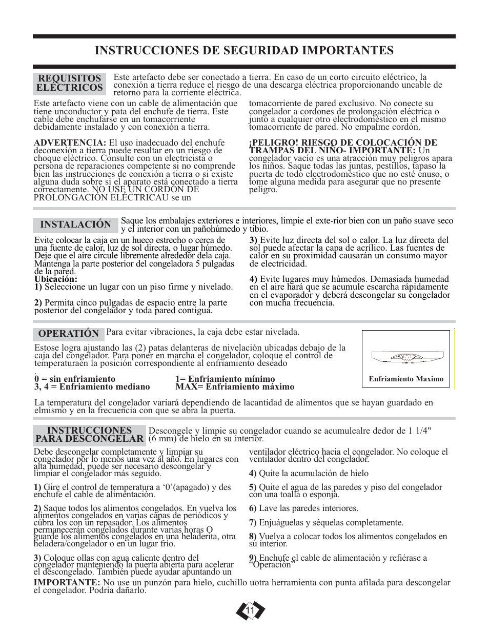 Instrucciones de seguridad importantes | Danby DUFM320WDD User Manual | Page 10 / 14