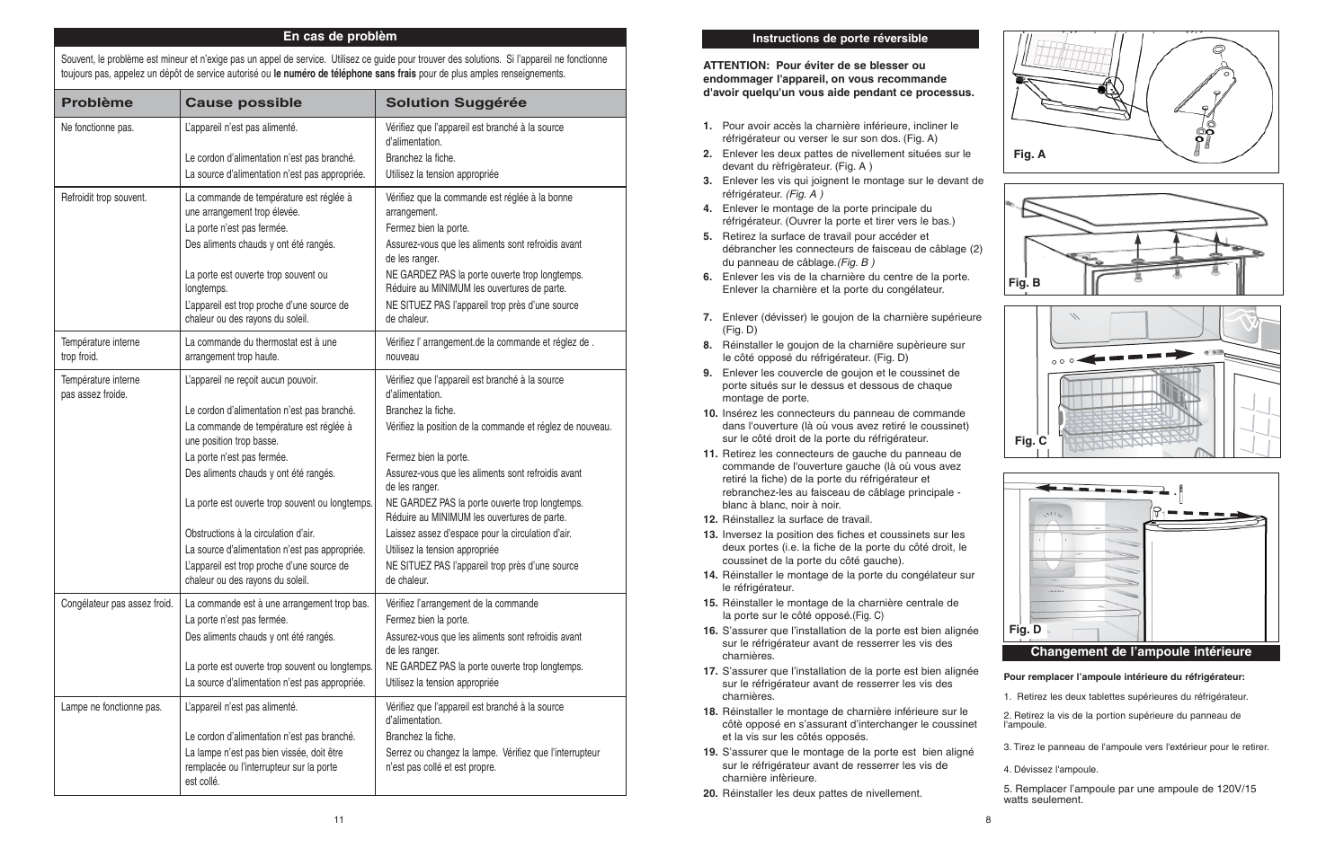 Danby DFF1044W/BLS User Manual | Page 11 / 12