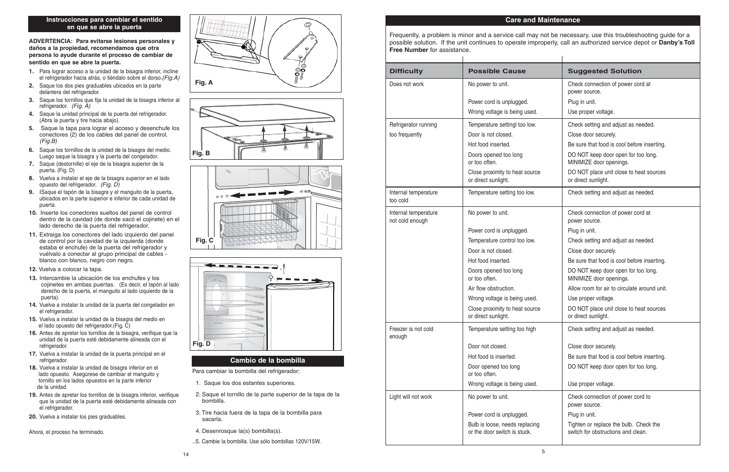Danby DFF1044W/BLS User Manual | Page 7 / 12