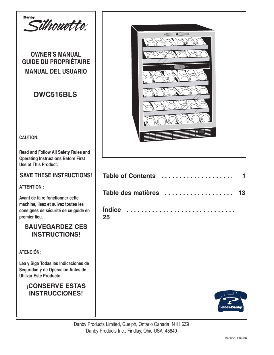 Danby DWC516BLS User Manual | 38 pages