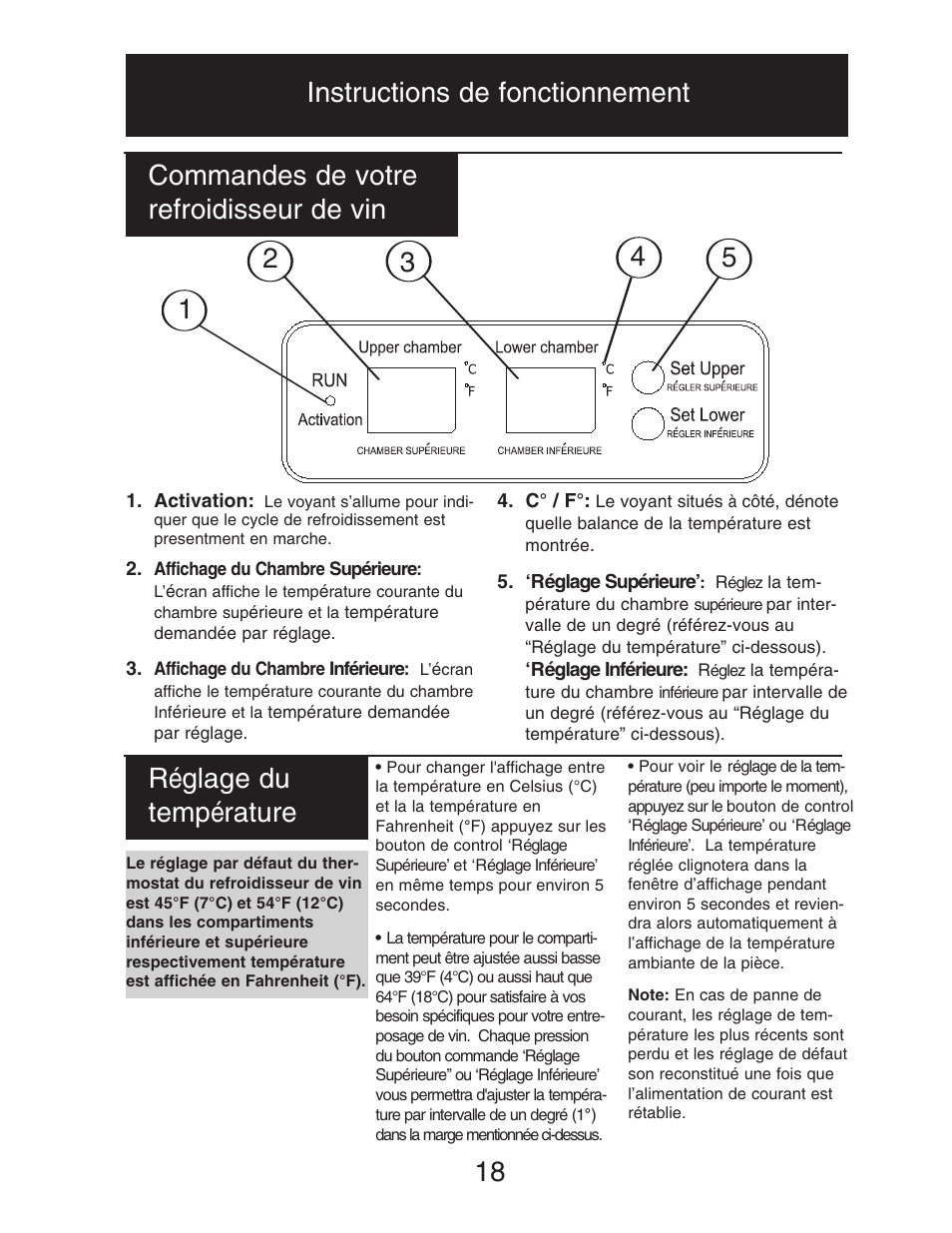 Commandes de votre refroidisseur de vin | Danby DWC516BLS User Manual | Page 19 / 38