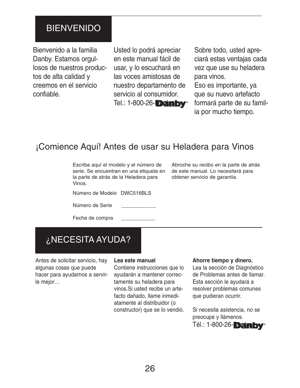 26 bienvenido ¿necesita ayuda | Danby DWC516BLS User Manual | Page 27 / 38