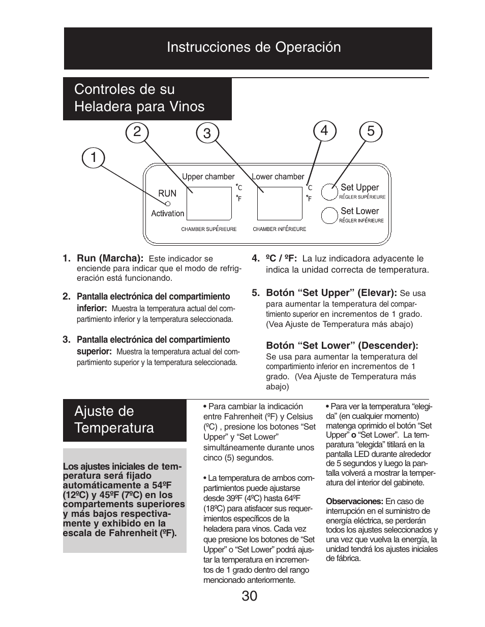 Controles de su heladera para vinos | Danby DWC516BLS User Manual | Page 31 / 38