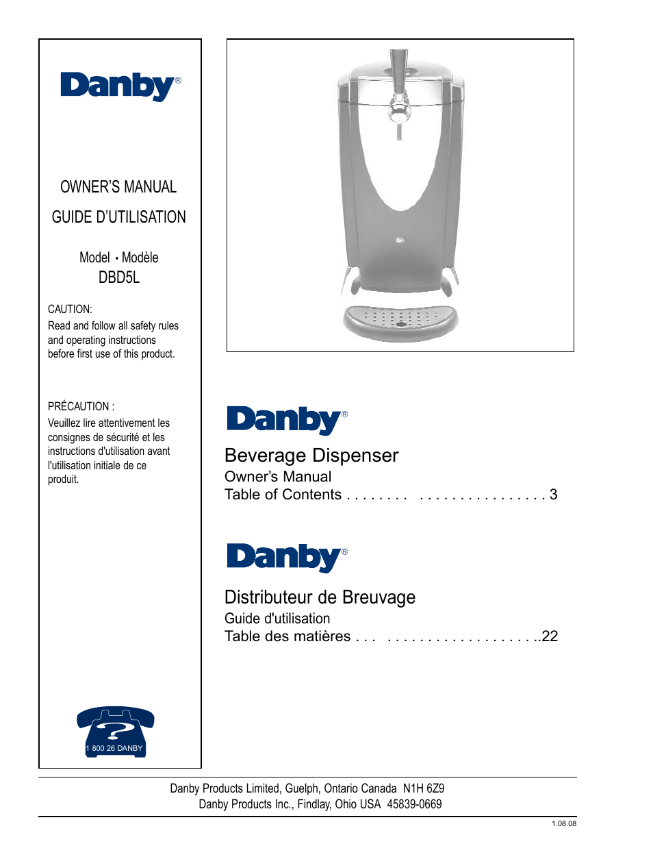 Danby DBD5L User Manual | 22 pages