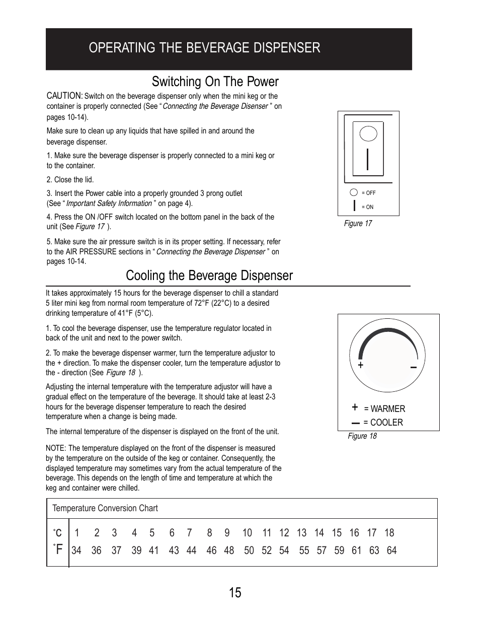15 cooling the beverage dispenser | Danby DBD5L User Manual | Page 15 / 22