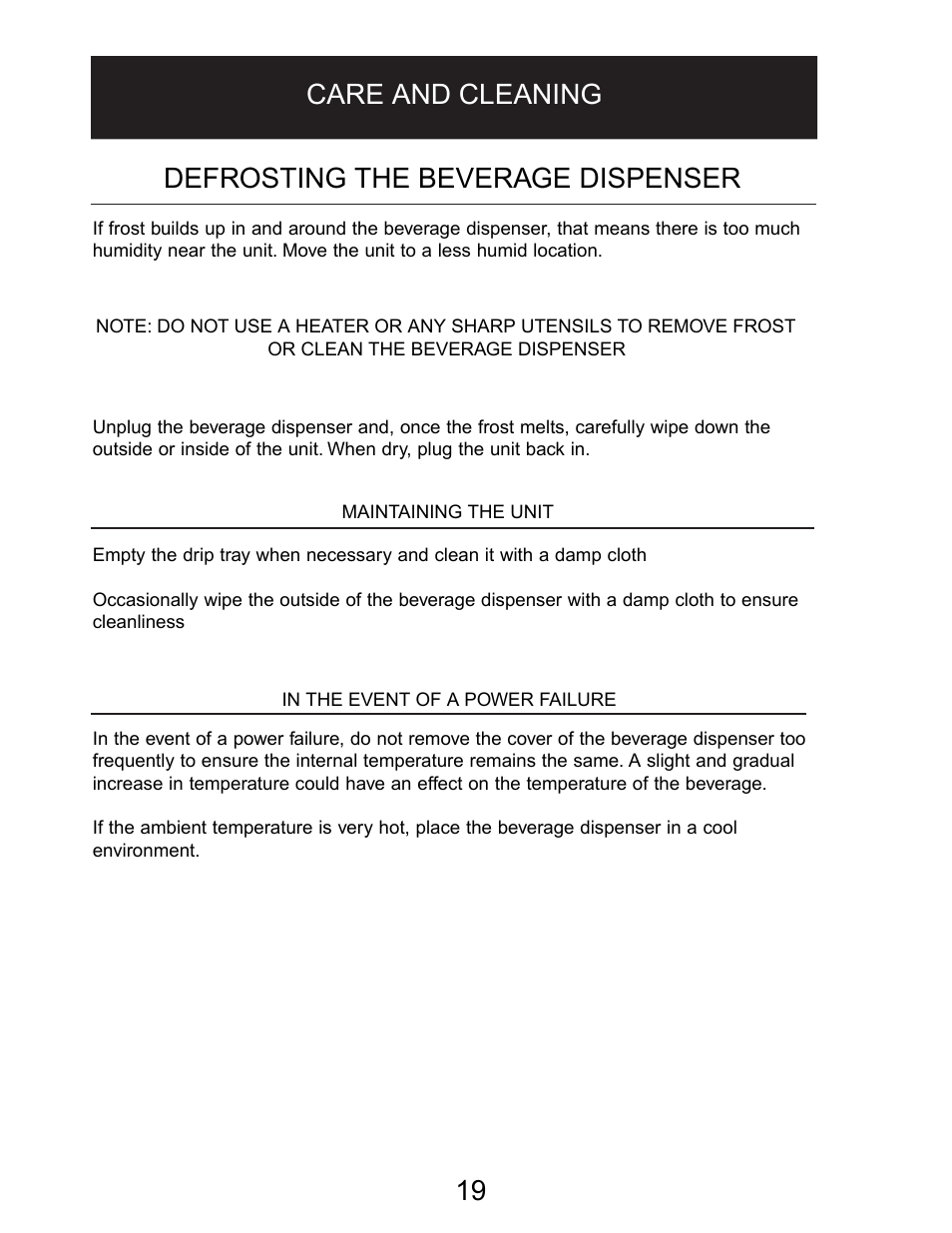 Danby DBD5L User Manual | Page 19 / 22