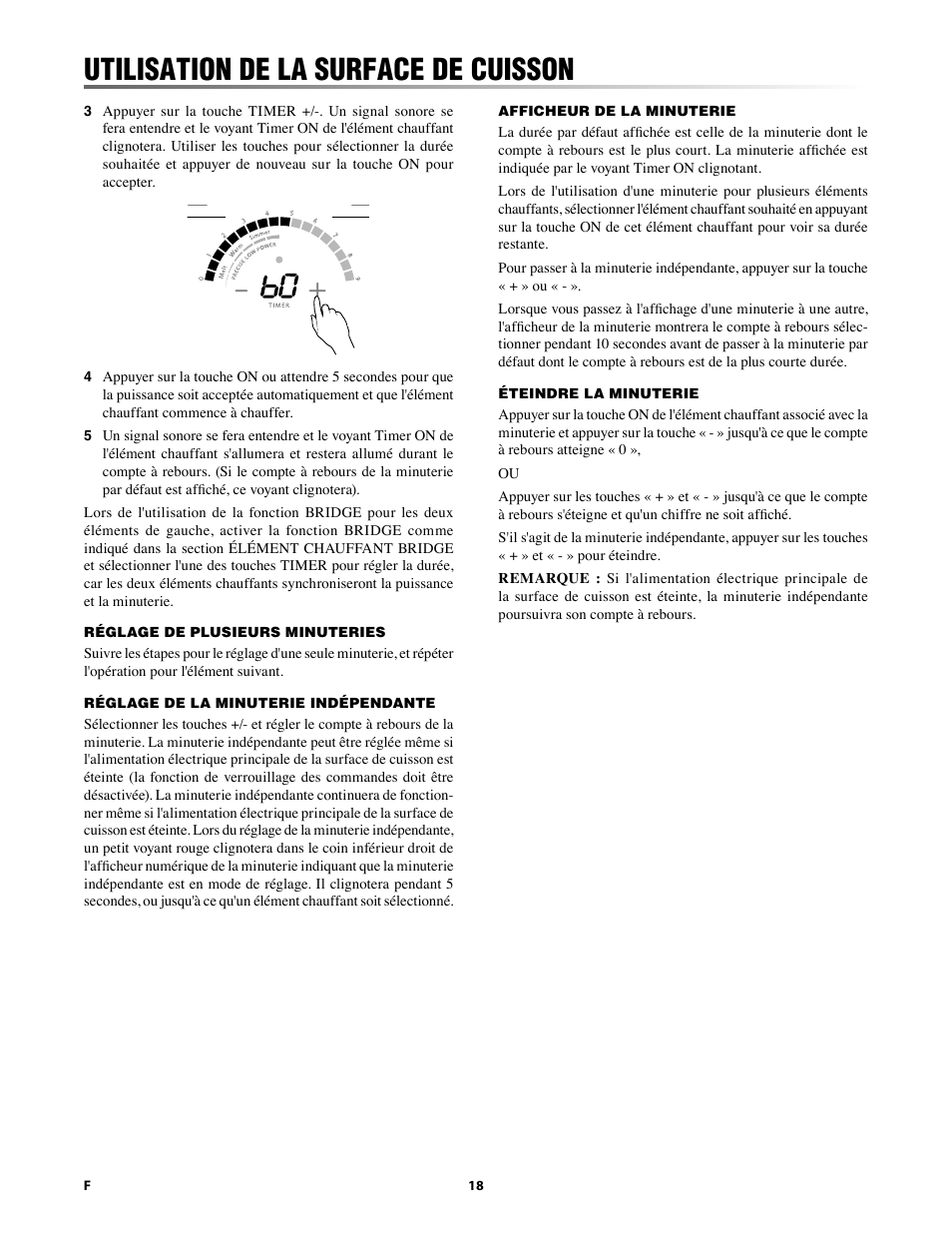 Utilisation de la surface de cuisson | Sharp 24 Inch Drop-In Cooktop Owner Manual User Manual | Page 40 / 44