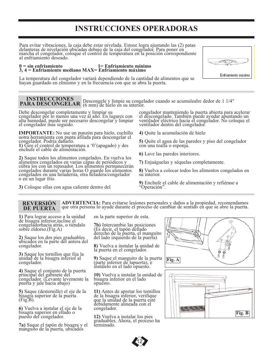 Instrucciones operadoras | Danby DUF808BSLE User Manual | Page 11 / 14