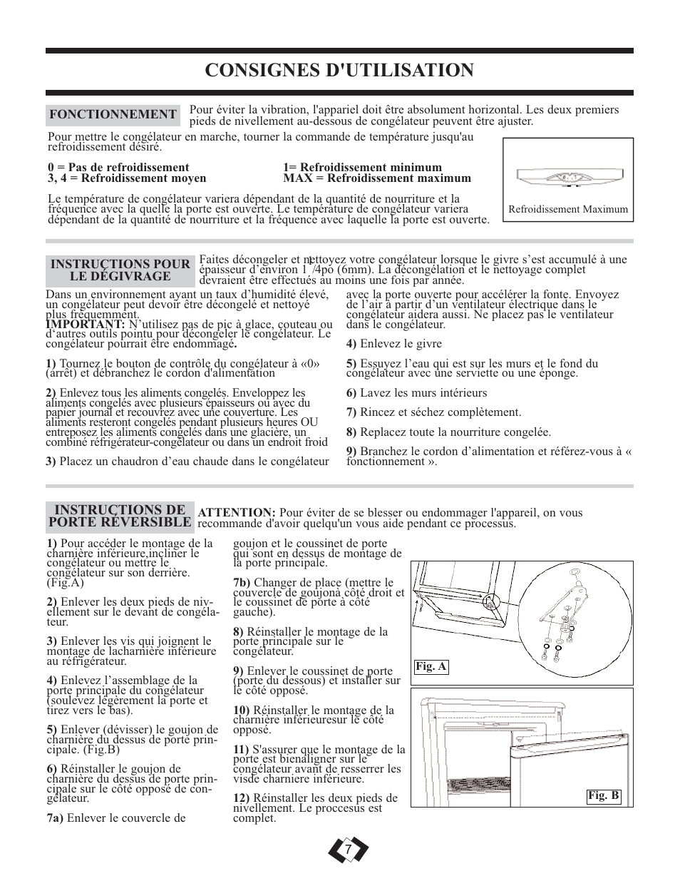 Consignes d'utilisation | Danby DUF808BSLE User Manual | Page 7 / 14