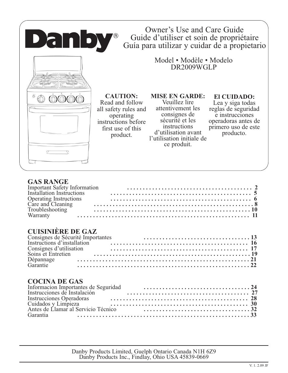 Danby DR2009WGLP User Manual | 35 pages