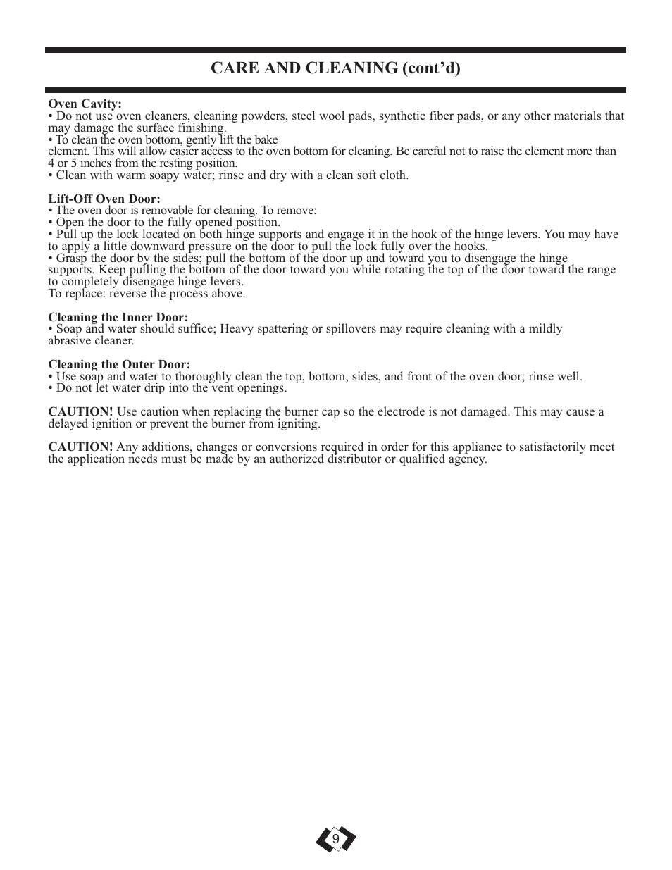 Care and cleaning (cont’d) | Danby DR2009WGLP User Manual | Page 10 / 35