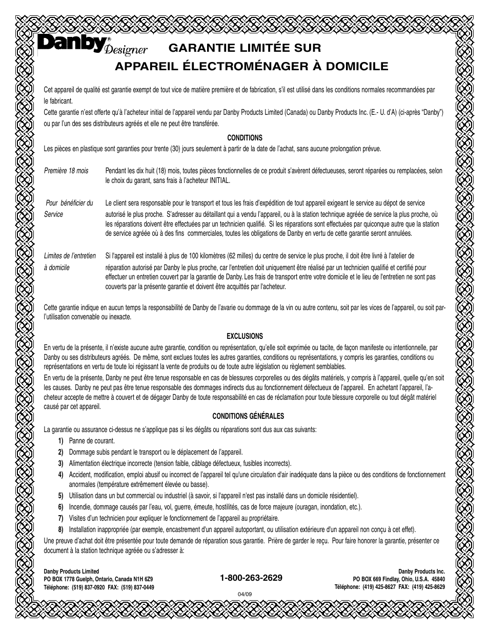 Danby DFF311WDD User Manual | Page 14 / 21