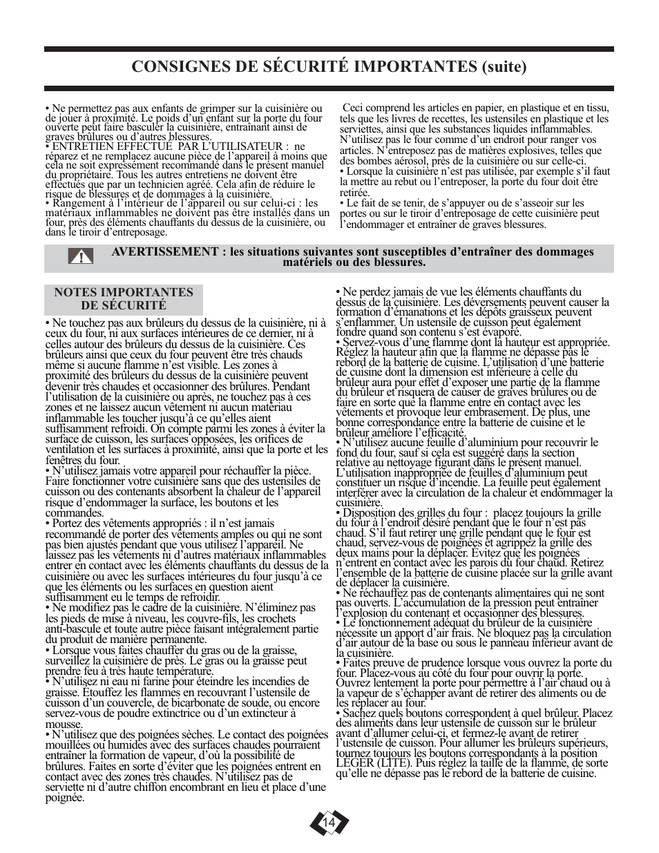 Consignes de sécurité importantes (suite) | Danby DR299BLSGLP User Manual | Page 26 / 35