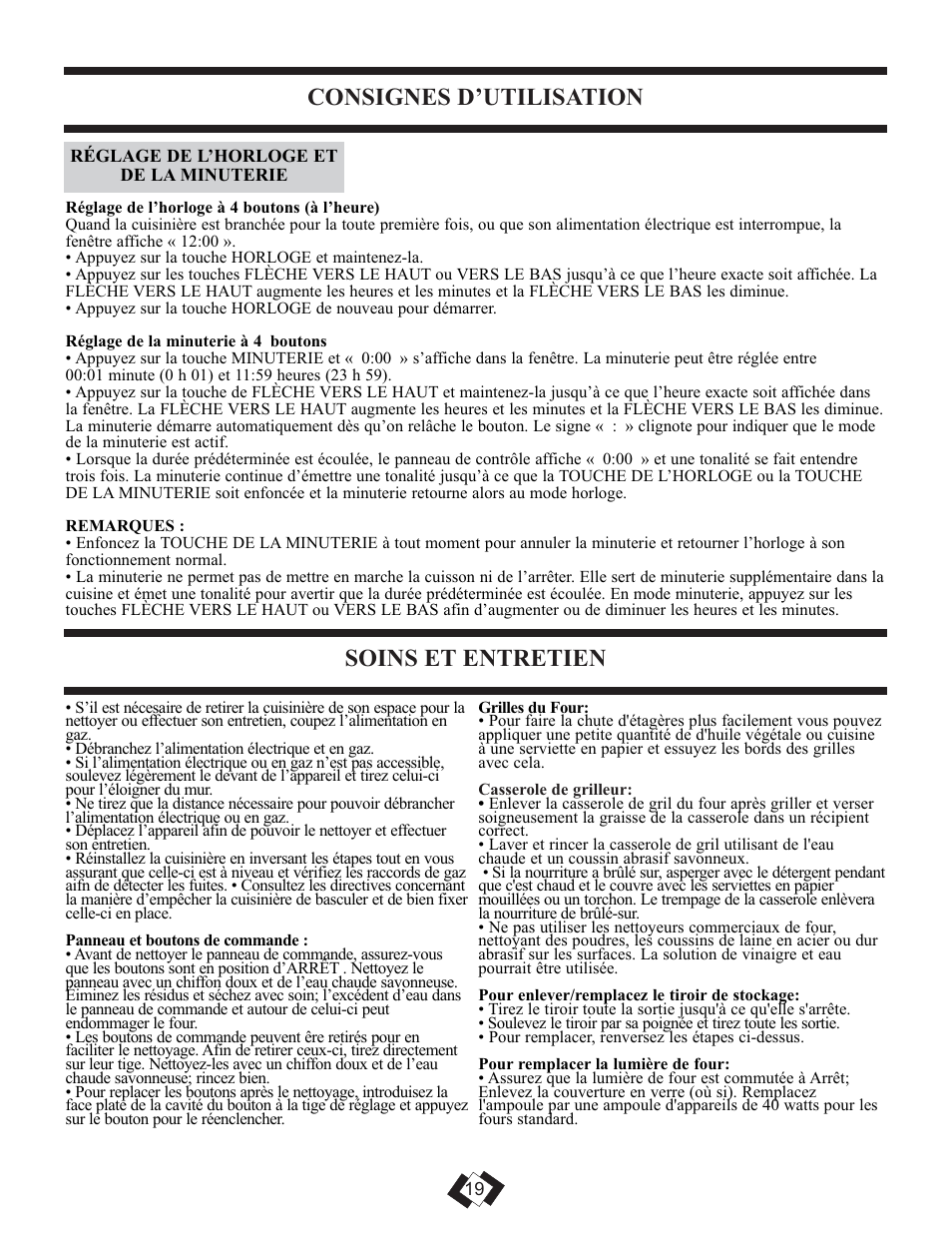 Consignes d’utilisation, Soins et entretien | Danby DR299BLSGLP User Manual | Page 31 / 35