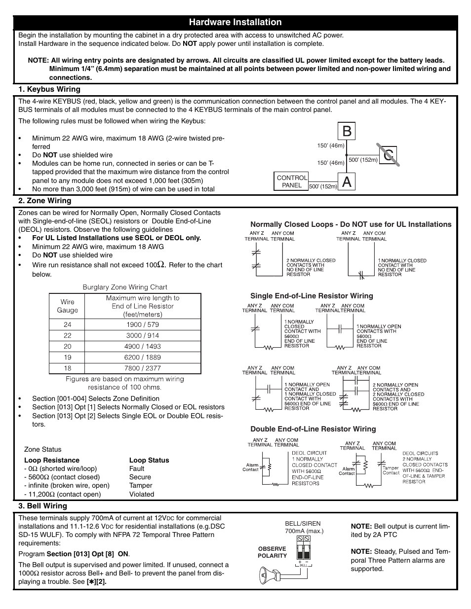 Hardware installation | DSC POWERSERIES PC1616 User Manual | Page 2 / 16