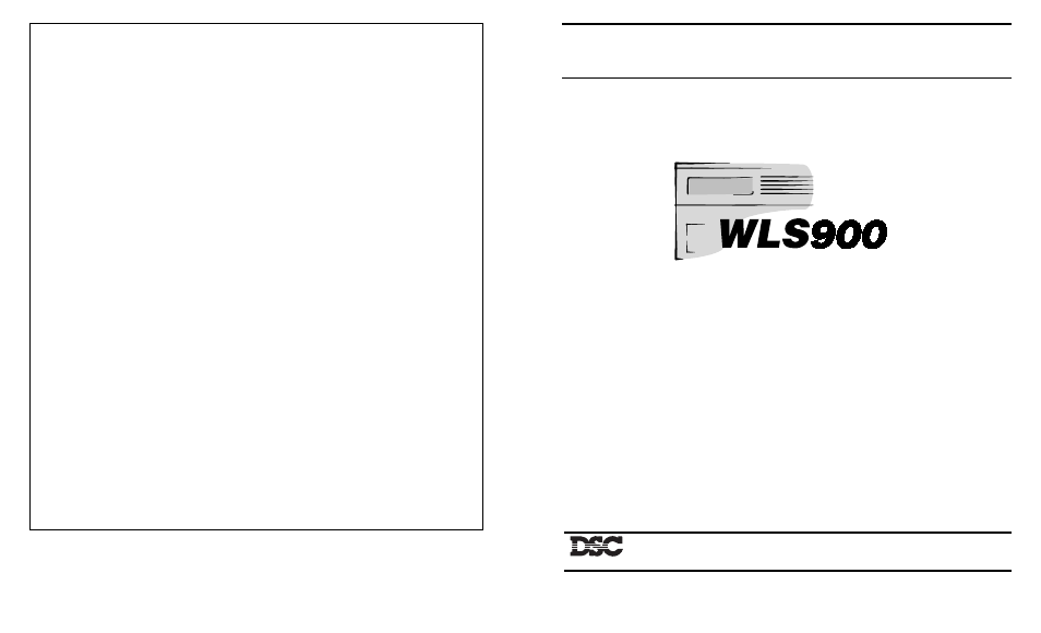 Wireless security system, Owner’s manual | DSC WLS900 User Manual | Page 26 / 28