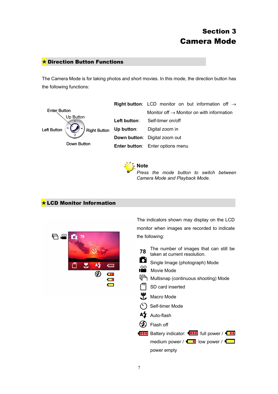 Camera mode | Digital Dream quantum 3.2 User Manual | Page 10 / 35