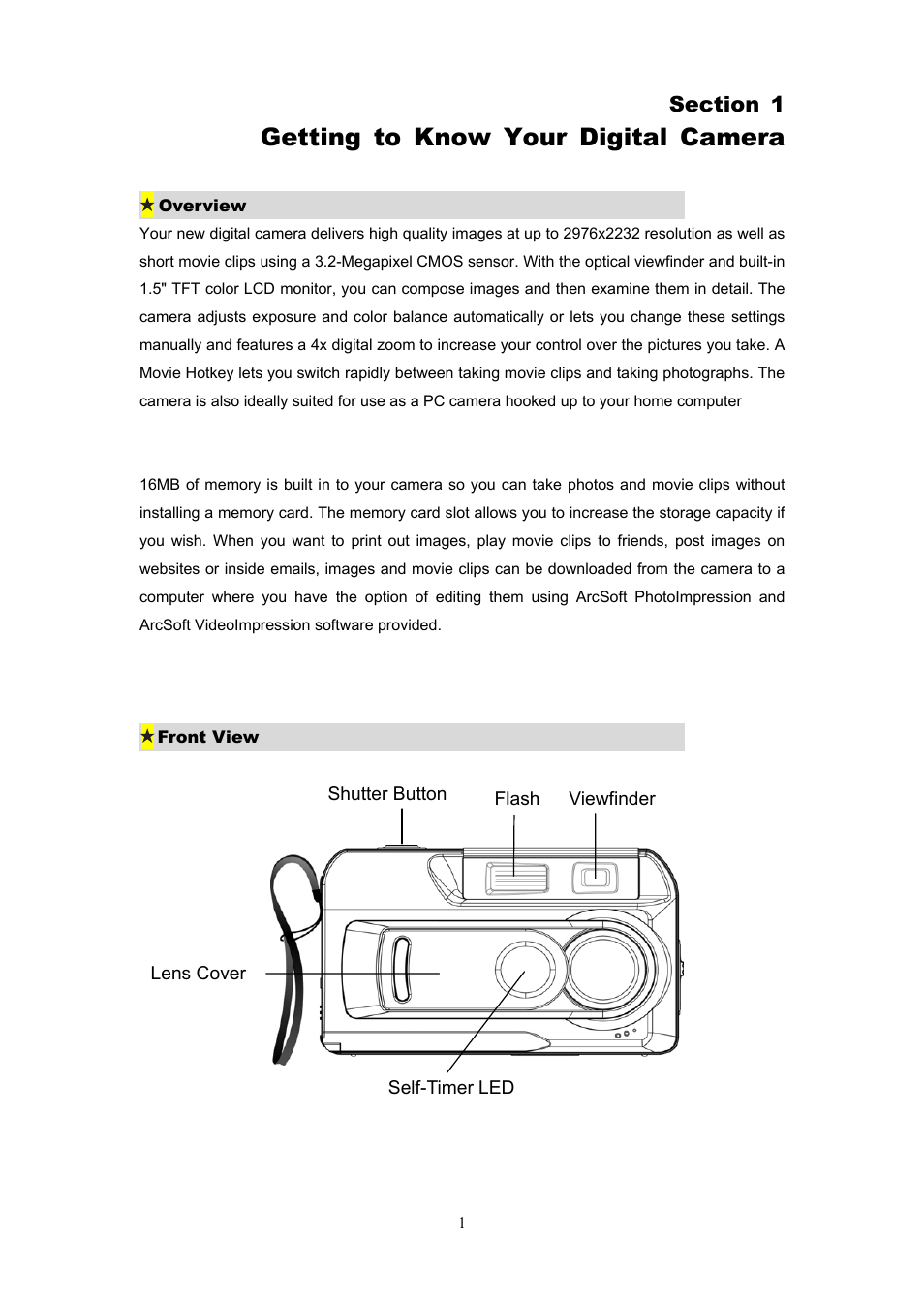 Getting to know your digital camera | Digital Dream quantum 3.2 User Manual | Page 4 / 35