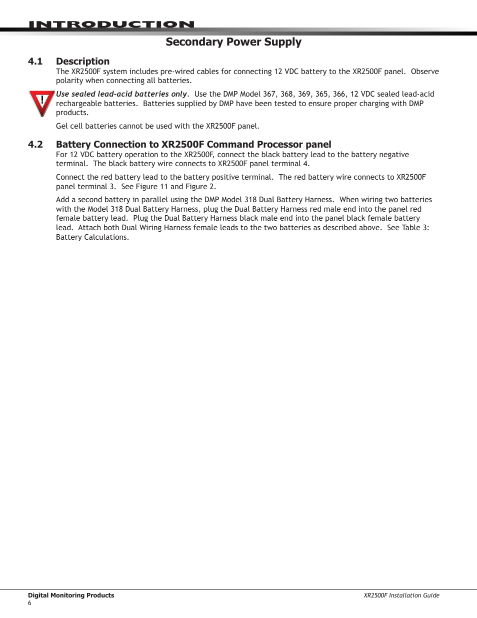 Secondary power supply, 1 description, Description | DMP Electronics XR2500F User Manual | Page 14 / 60