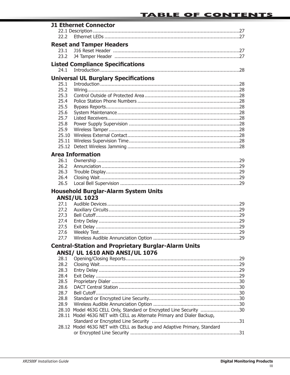 DMP Electronics XR2500F User Manual | Page 5 / 60