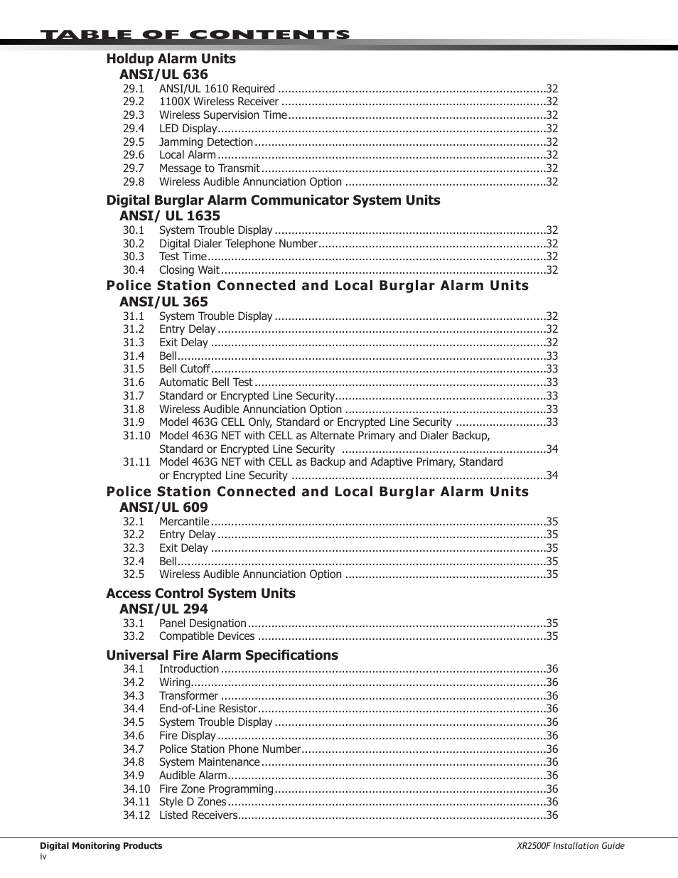 DMP Electronics XR2500F User Manual | Page 6 / 60