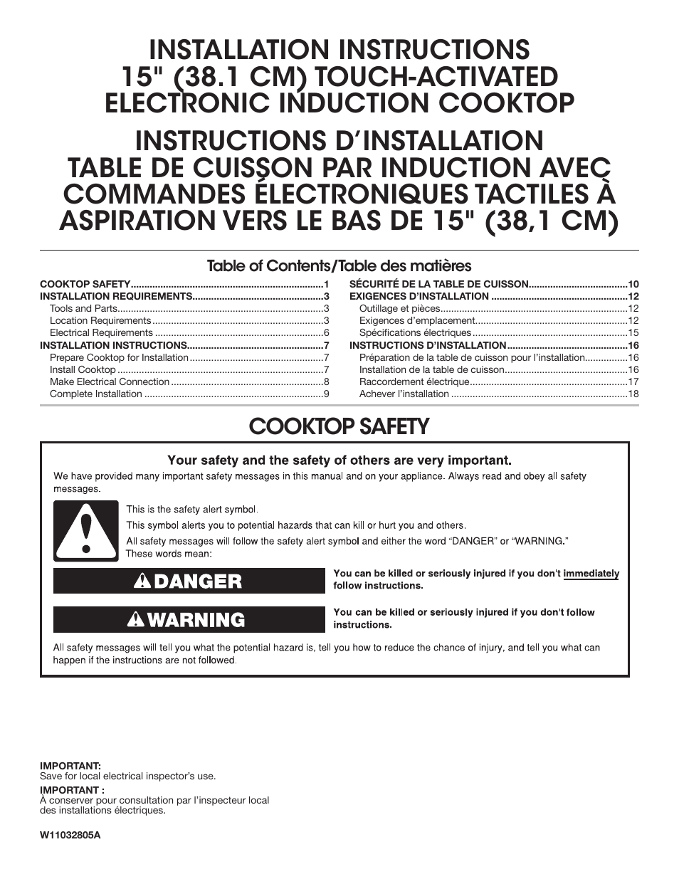 JennAir Custom Series 15 Inch Induction Wok Installation Instructions User Manual | 18 pages