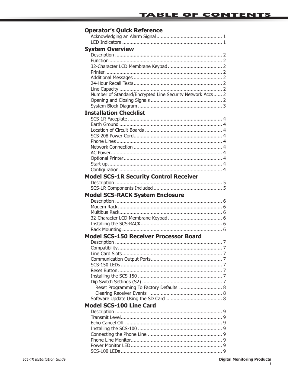 DMP Electronics Security Control Receiver SCS-1R User Manual | Page 3 / 42