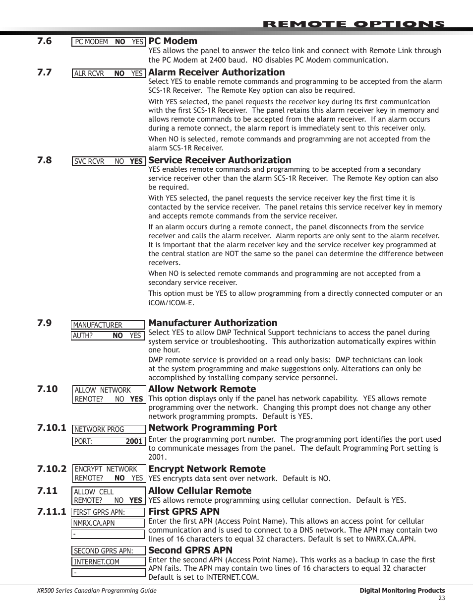 3 pc modem, Pc modem | DMP Electronics DMP Command Processor Panel XR500 User Manual | Page 32 / 85