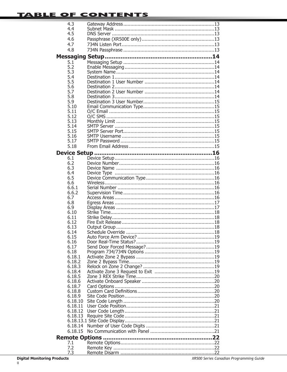 DMP Electronics DMP Command Processor Panel XR500 User Manual | Page 4 / 85