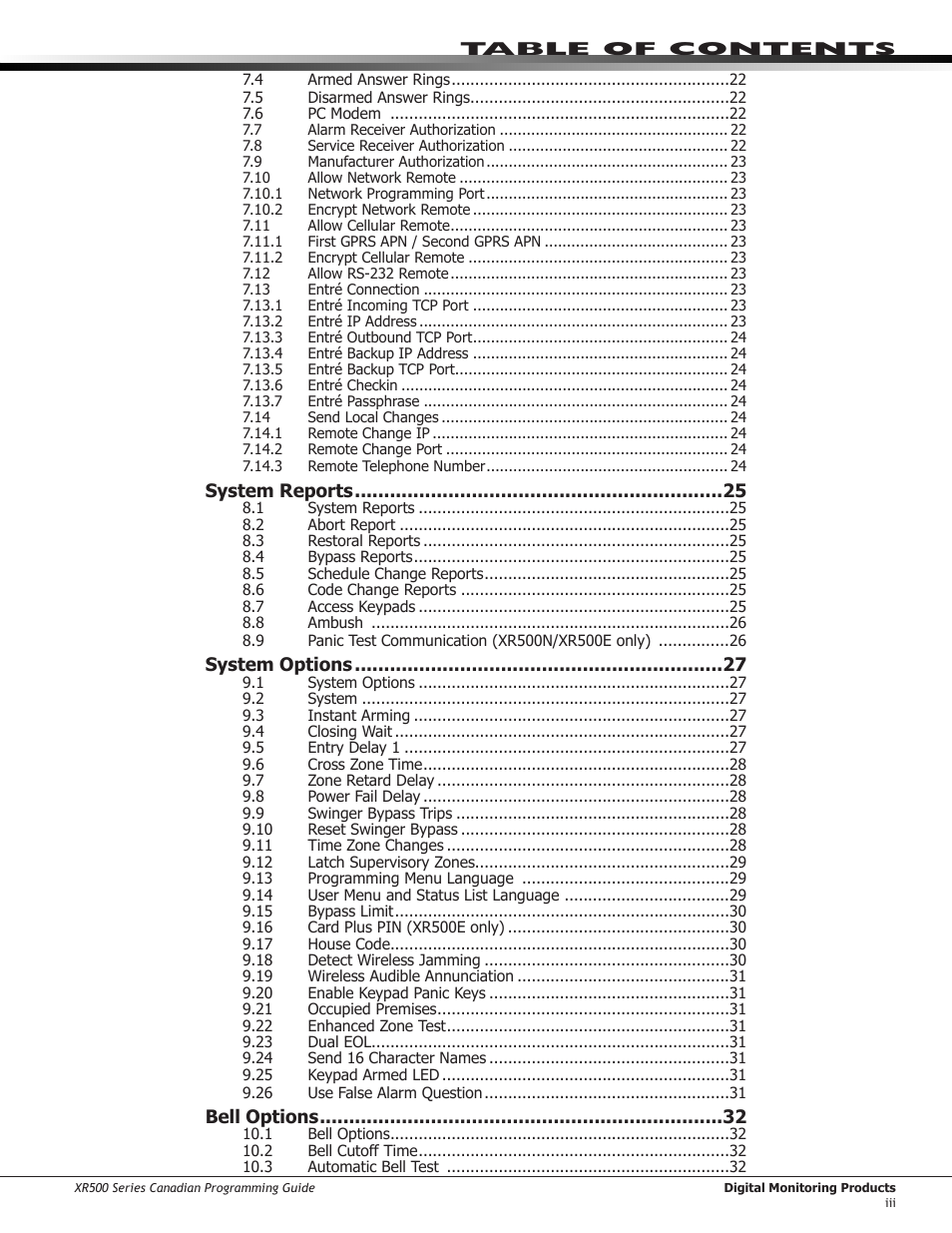 DMP Electronics DMP Command Processor Panel XR500 User Manual | Page 5 / 85