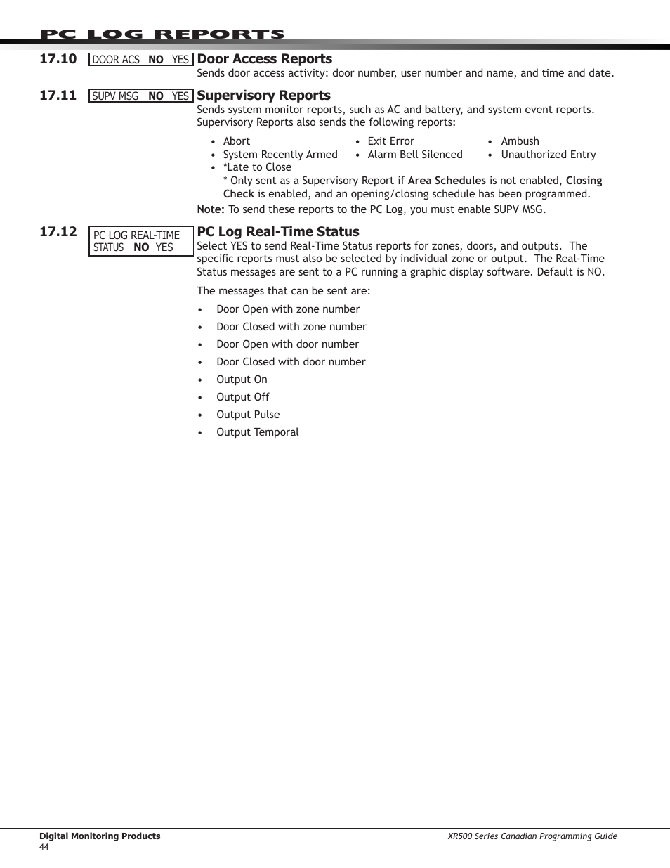 Area information, 1 ￼ area information, 2 ￼ exit delay | 3 ￼ burglary bell output, 4 ￼ opening/closing reports, Exit delay, Burglary bell output, Opening/closing reports | DMP Electronics DMP Command Processor Panel XR500 User Manual | Page 53 / 85