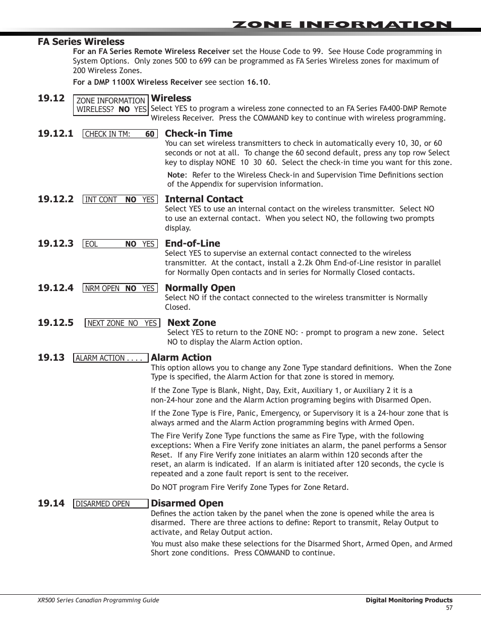 15 ￼ report to transmit, 16 ￼ output number, 17 ￼ output action | Report to transmit, Output number, Output action | DMP Electronics DMP Command Processor Panel XR500 User Manual | Page 66 / 85