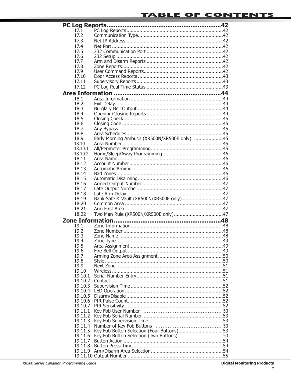DMP Electronics DMP Command Processor Panel XR500 User Manual | Page 7 / 85