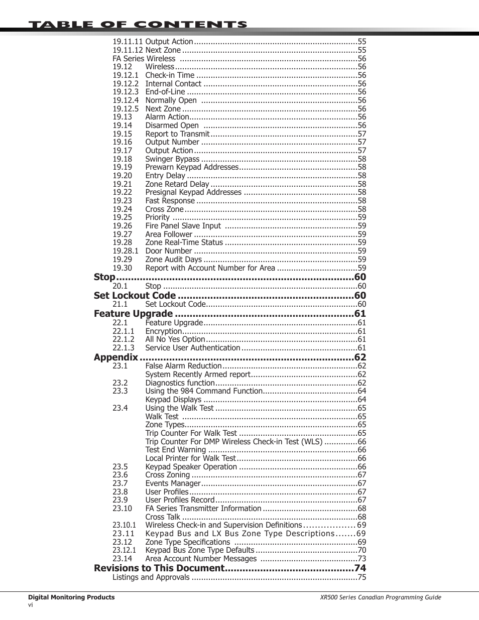 DMP Electronics DMP Command Processor Panel XR500 User Manual | Page 8 / 85
