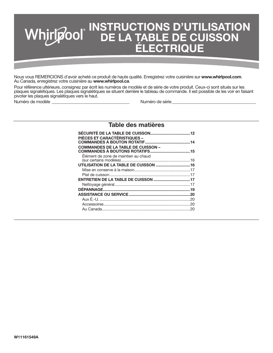 Whirlpool 30 Inch Electric Cooktop Use and Care Guide User Manual | Page 11 / 21