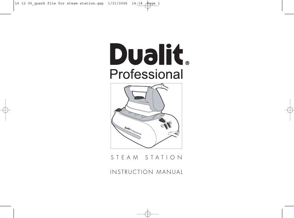 Dualit Steam Station Iron User Manual | 8 pages