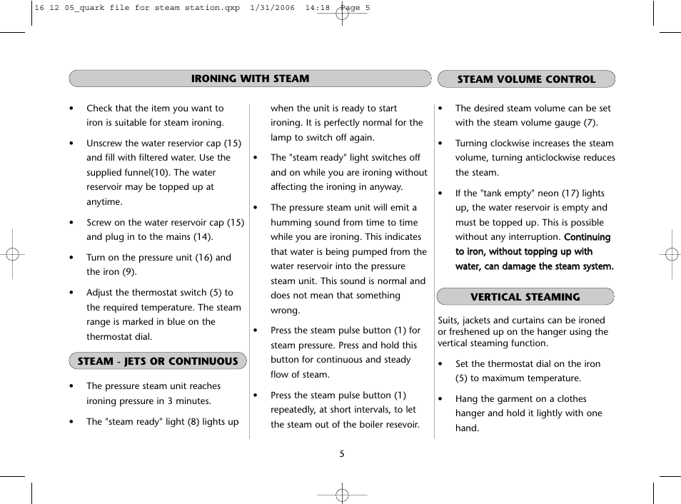 Dualit Steam Station Iron User Manual | Page 5 / 8