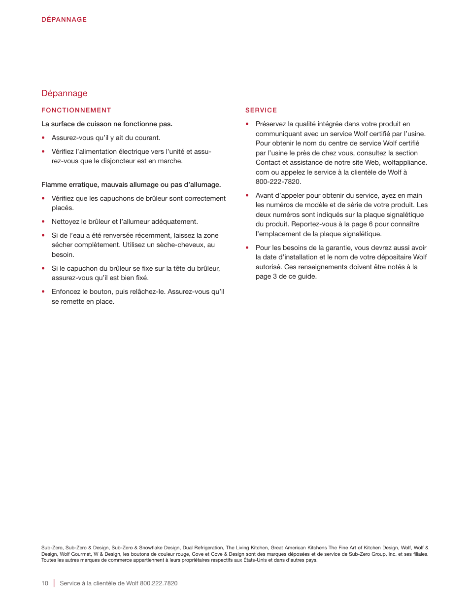 Wolf 36 Inch Cooktop Use and Care Guide User Manual | Page 30 / 32
