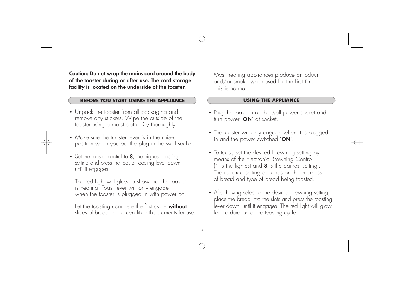 Dualit DUAL TOASTER 2 AND 4 SLOT MODELS User Manual | Page 4 / 8