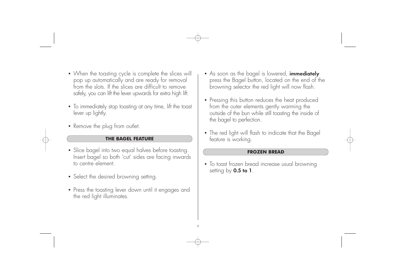 Dualit DUAL TOASTER 2 AND 4 SLOT MODELS User Manual | Page 5 / 8