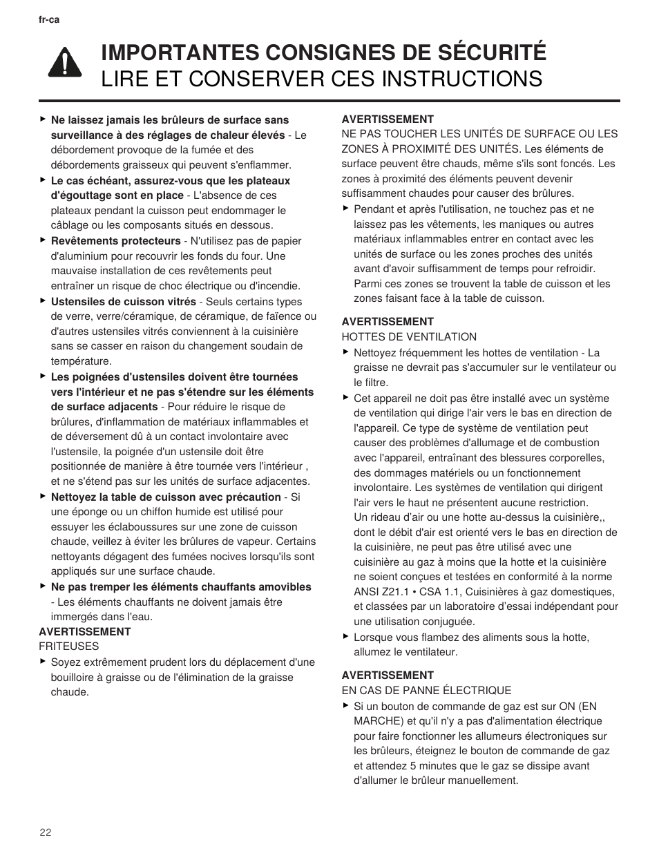 Thermador Professional Series Gas Rangetop Use and Care Guide User Manual | Page 22 / 40