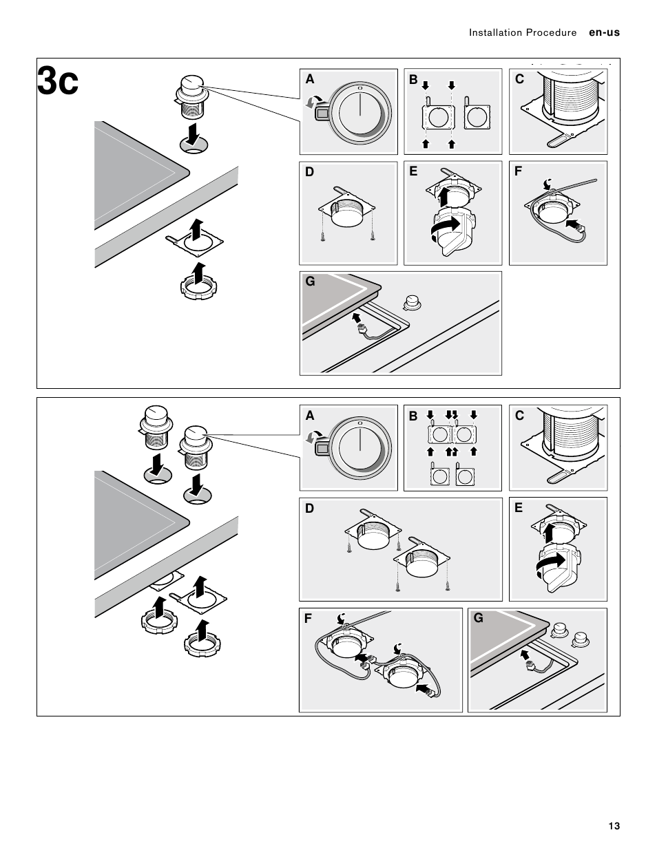 Gaggenau 400 Series 36 Inch Induction Smart Cooktop Knobs Installation Instructions User Manual | Page 13 / 40