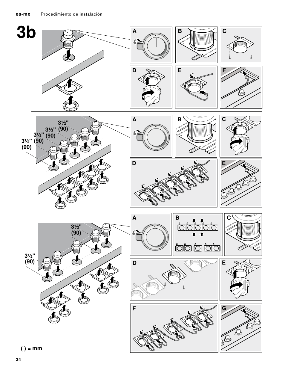 Gaggenau 400 Series 36 Inch Induction Smart Cooktop Knobs Installation Instructions User Manual | Page 34 / 40