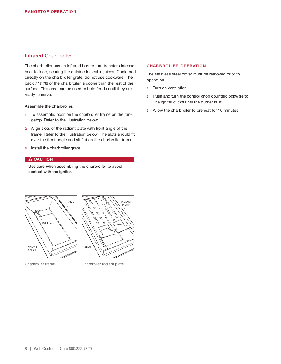 Infrared charbroiler | Wolf 48 Inch Pro-Style Gas Rangetop Use & Care Guide User Manual | Page 8 / 58