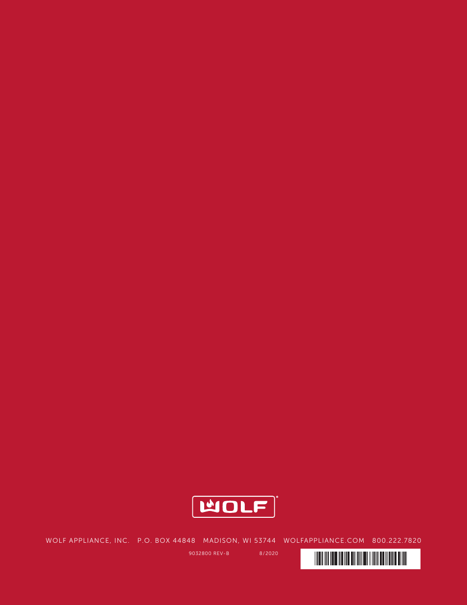 Wolf 36 Inch Pro-Style Gas Rangetop Installation Guide User Manual | Page 26 / 26