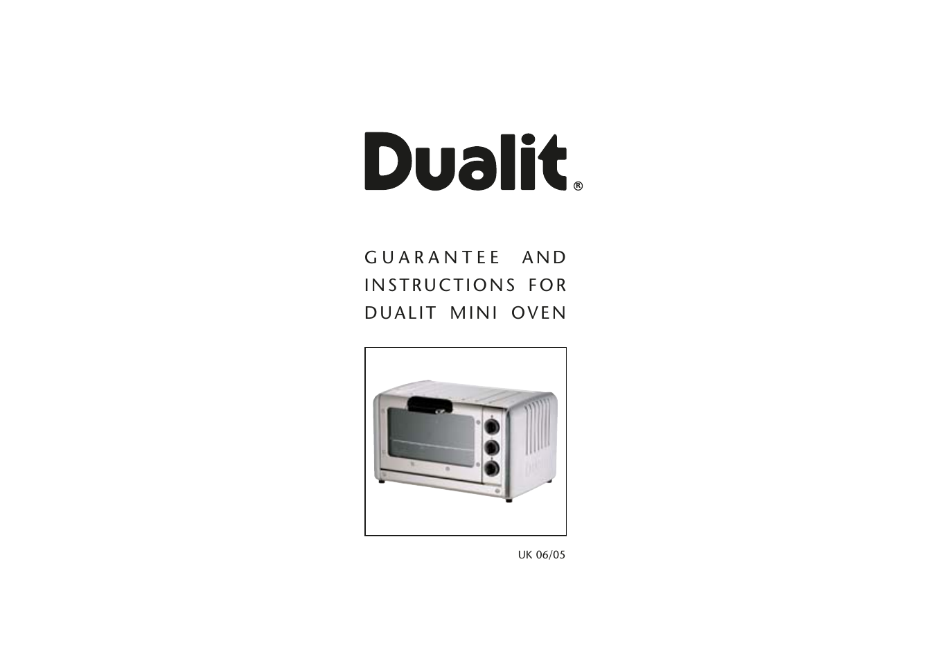 Dualit Mini Oven UK 06/05 User Manual | 8 pages