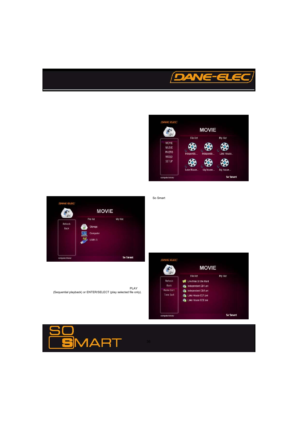 Diapositive numéro 36, Chapter 5: media playback, 1 video playback | Dane-Elec Memory SO SMART 802.11 User Manual | Page 36 / 53