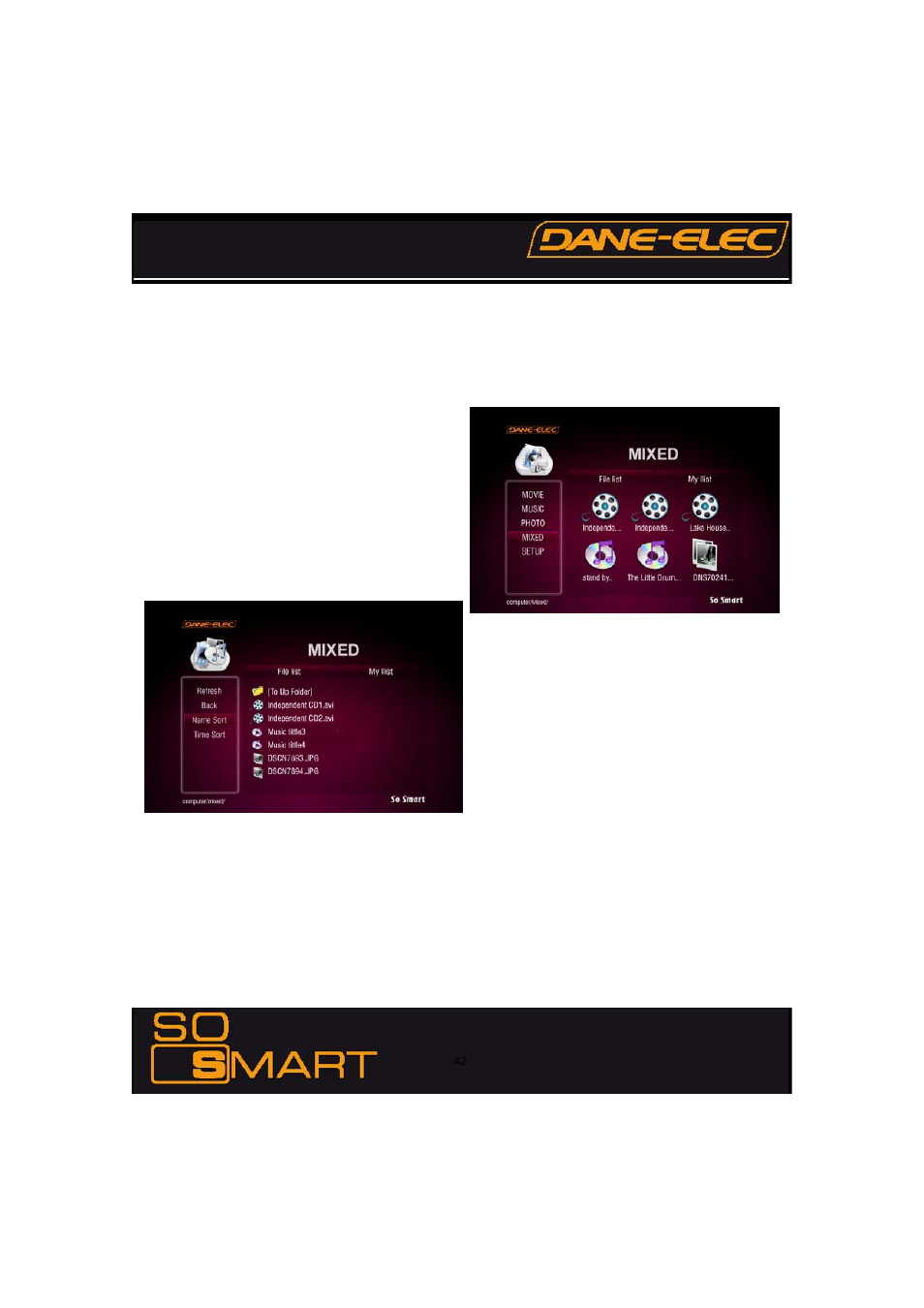 Diapositive numéro 42, Chapter 5: media playback, 4 mixed-media playback | Dane-Elec Memory SO SMART 802.11 User Manual | Page 42 / 53