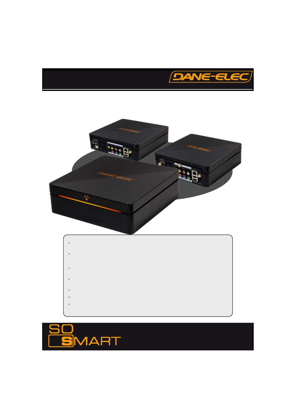 Diapositive numéro 7, Chapter 2: introduction, 1 introducing the so smart hdmi multimedia player | Dane-Elec Memory SO SMART 802.11 User Manual | Page 7 / 53